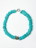 Turquoise Bead Necklace with Polki Diamond Charm Detail