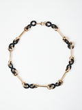 Black & Gold Interlock Chain Necklace
