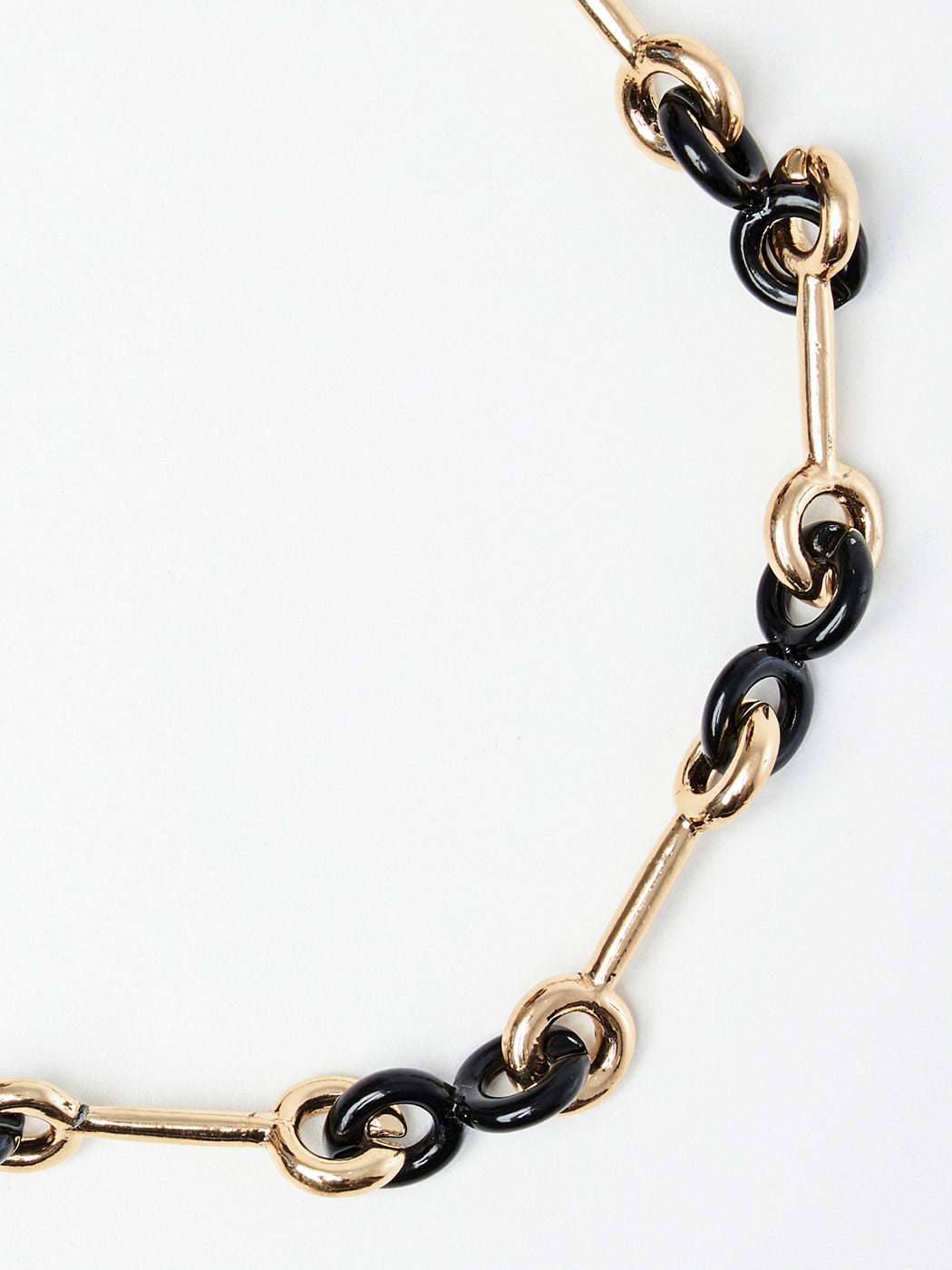 Black & Gold Interlock Chain Necklace