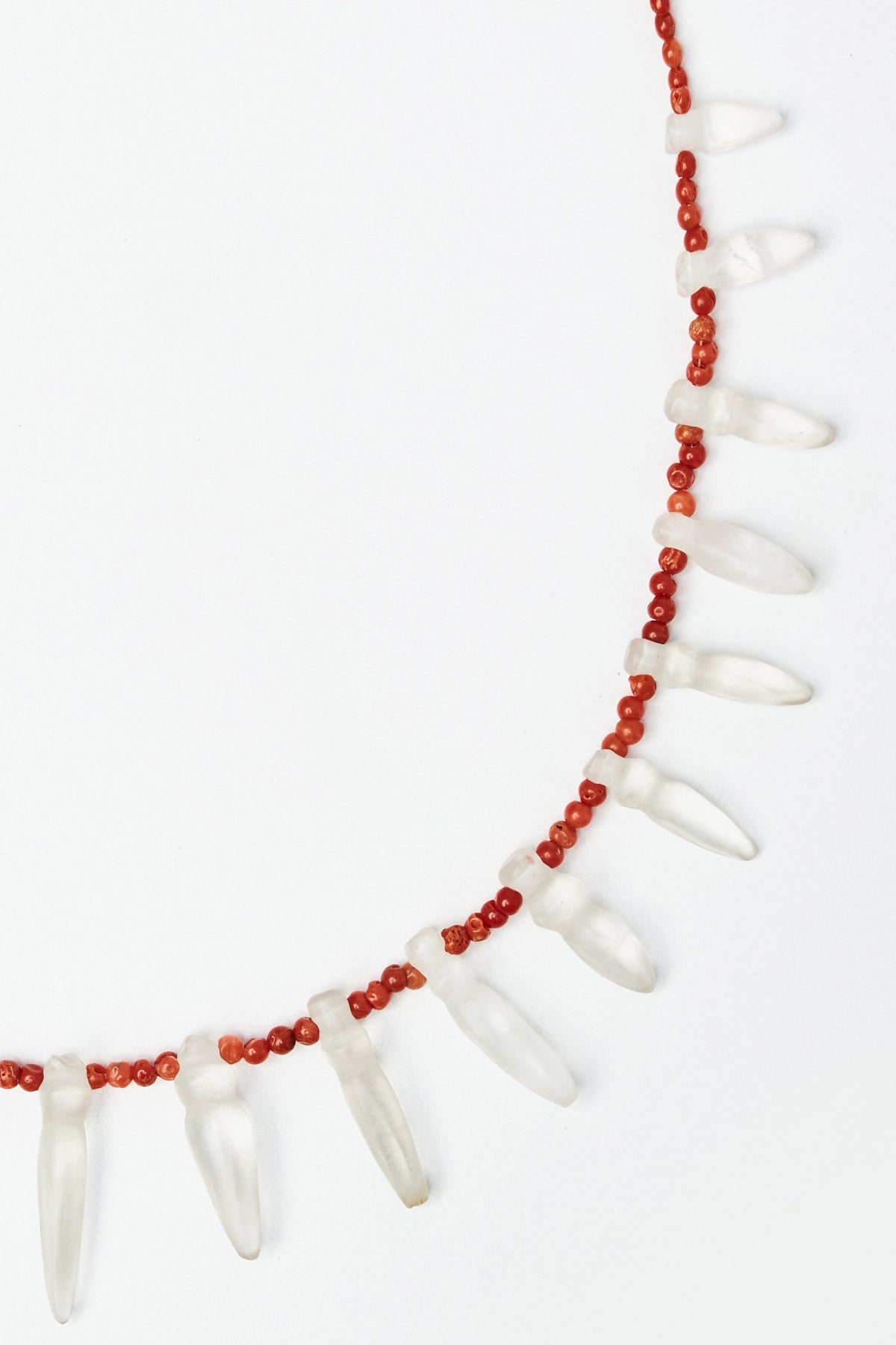 Coral & Spiked Bead Necklace