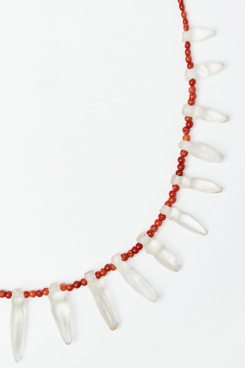 Coral & Spiked Bead Necklace