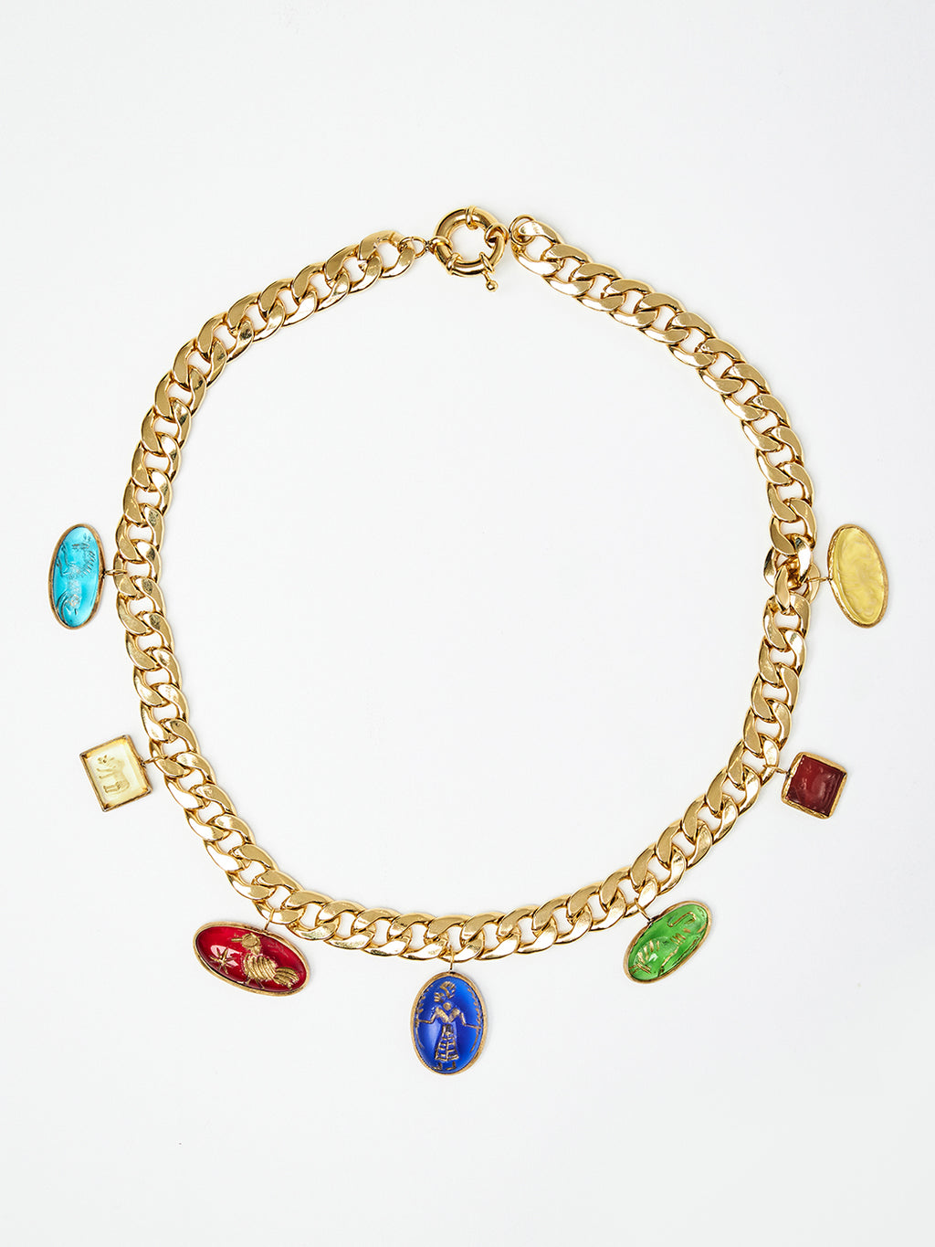 Fossil Multi-Charm Chain Necklace
