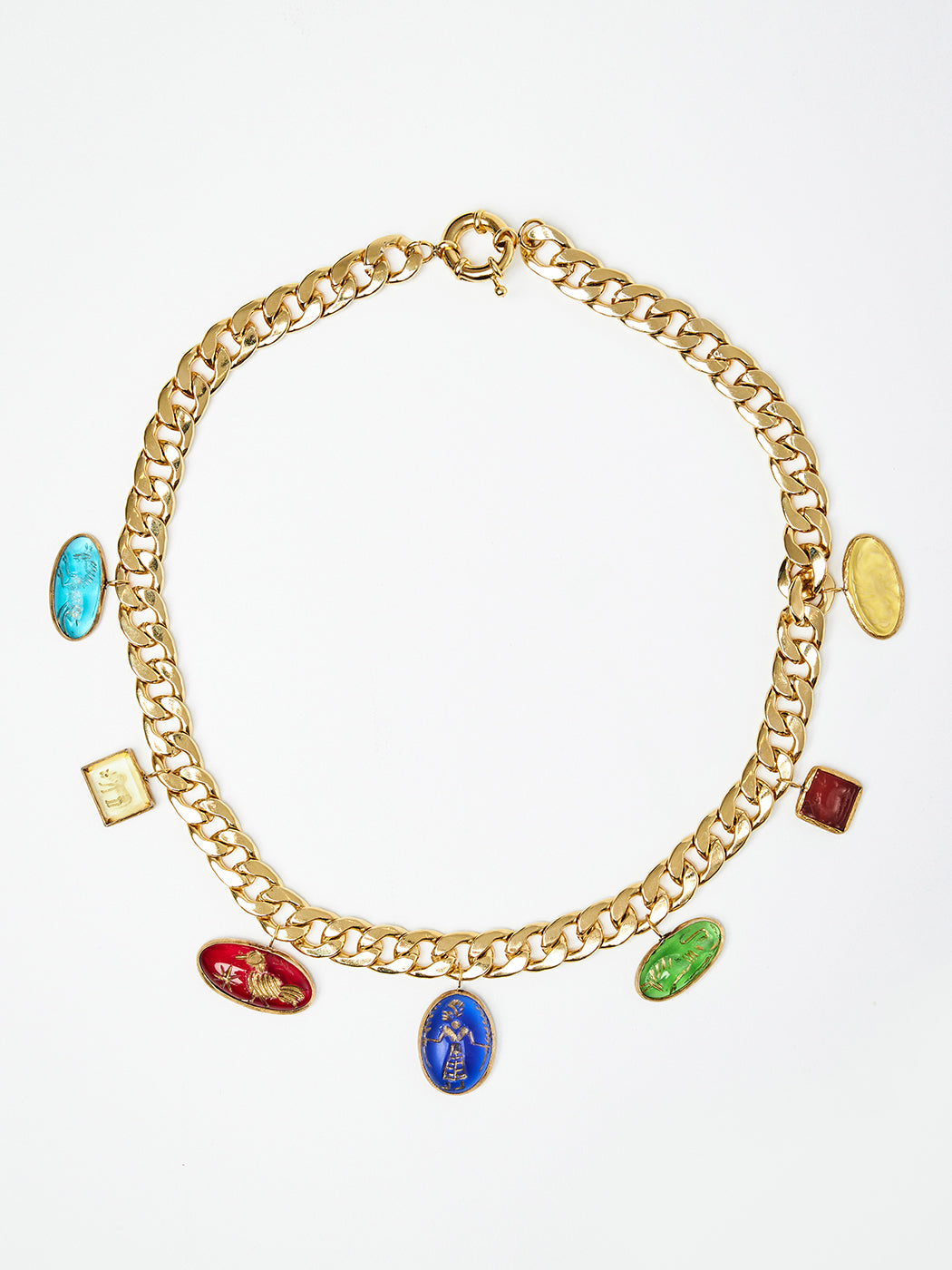 Fossil Multi-Charm Chain Necklace