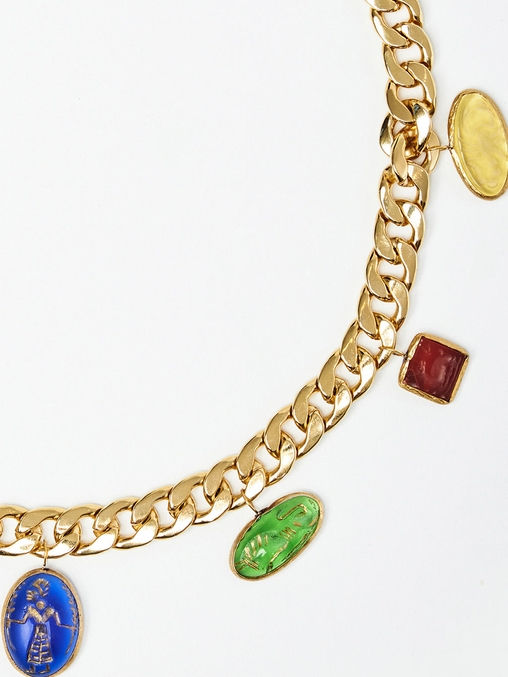 Fossil Multi-Charm Chain Necklace