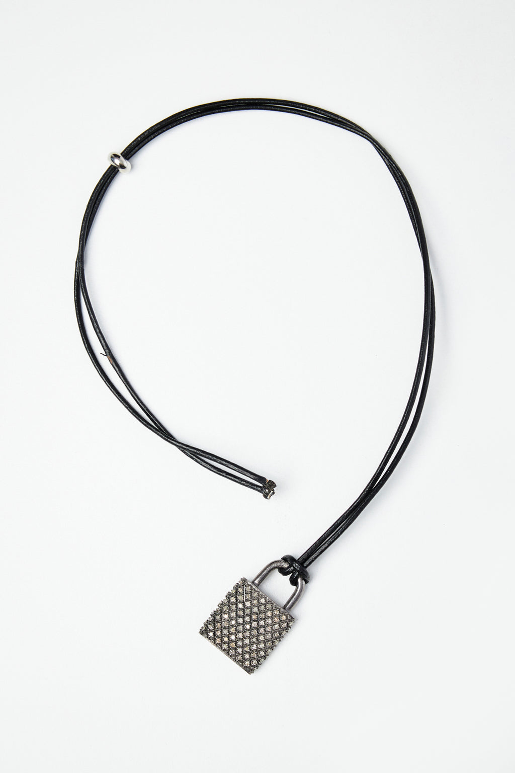 Diamond Pavé Lock Pendant Necklace