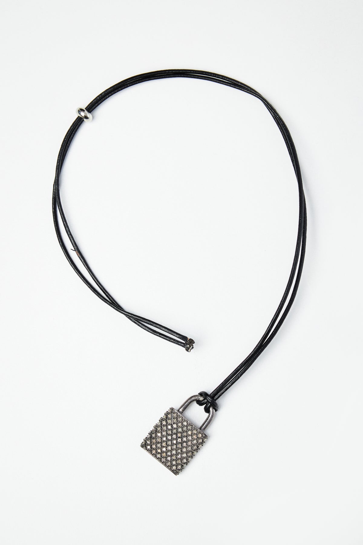 Diamond Pavé Lock Pendant Necklace