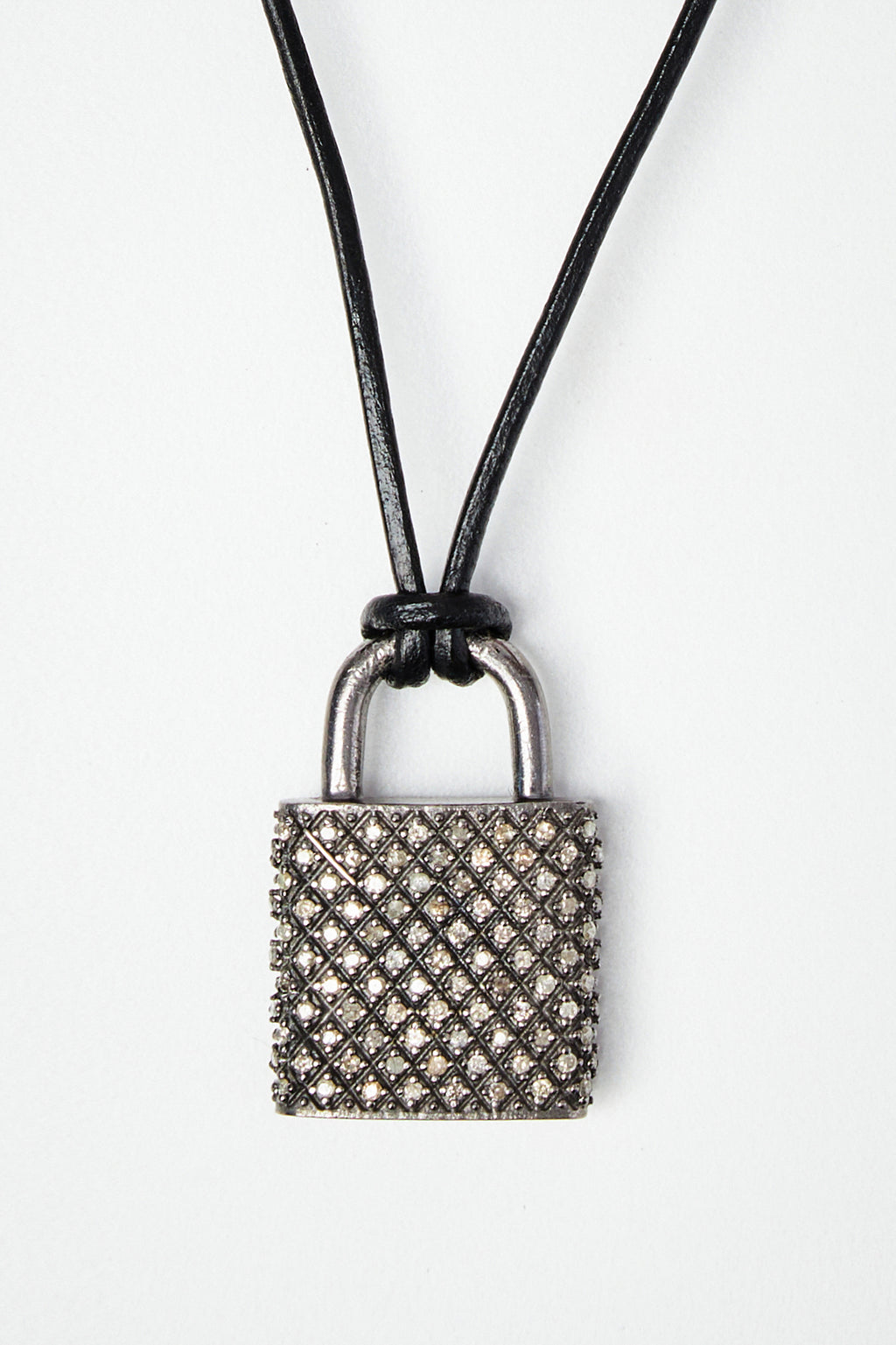 Diamond Pavé Lock Pendant Necklace