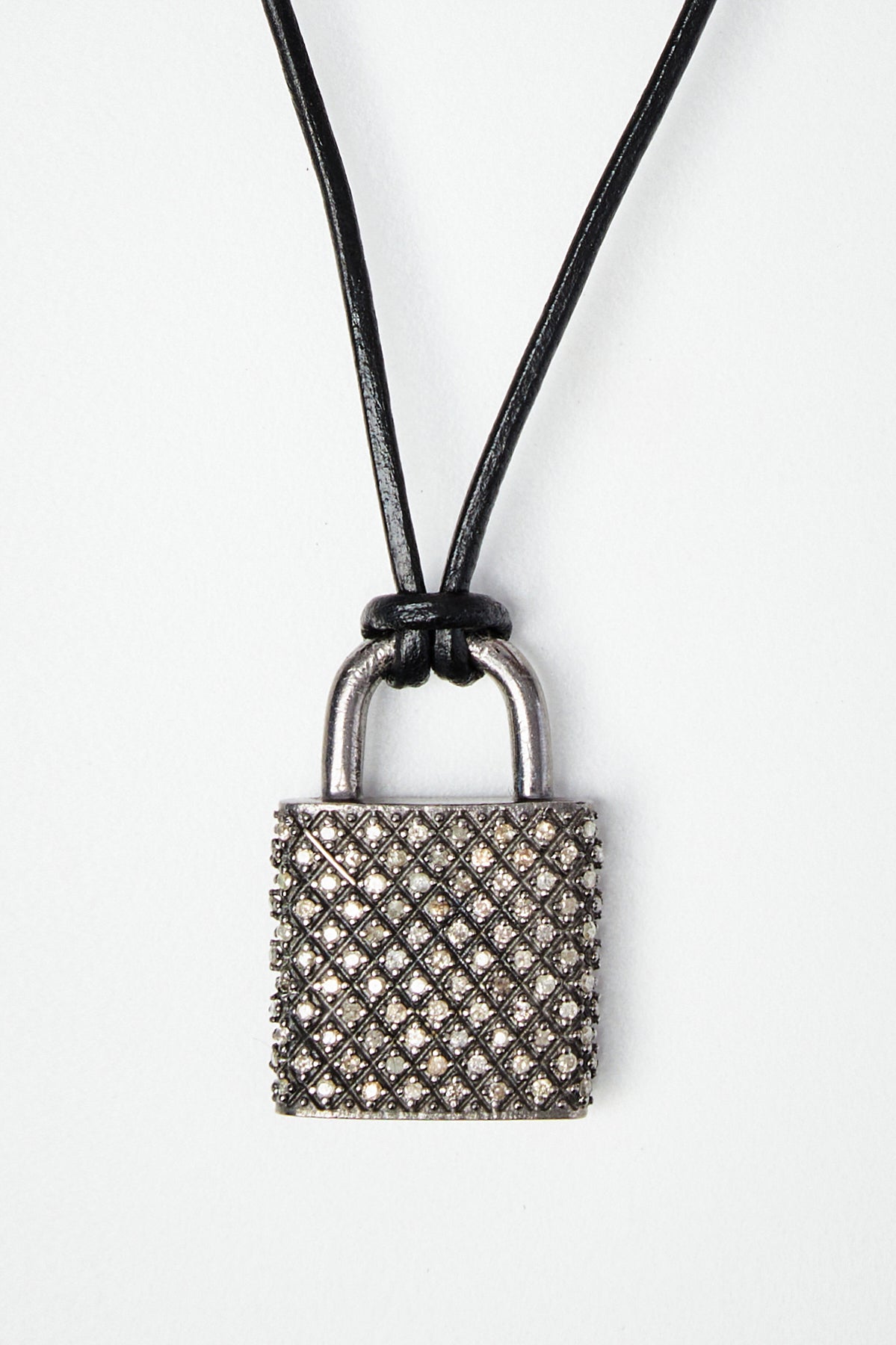 Diamond Pavé Lock Pendant Necklace