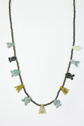 Multi Charm Organic Bead Necklace