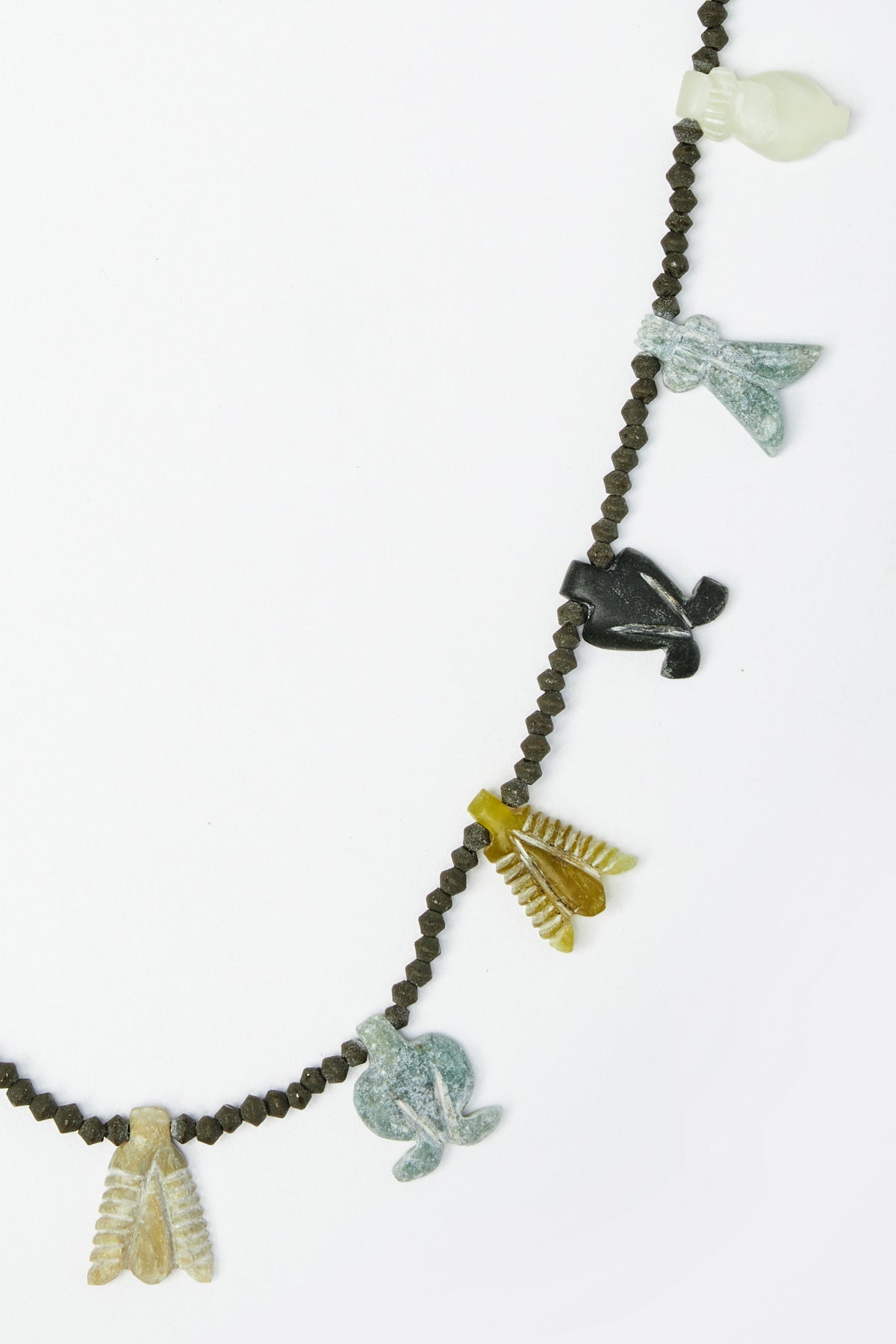 Multi Charm Organic Bead Necklace
