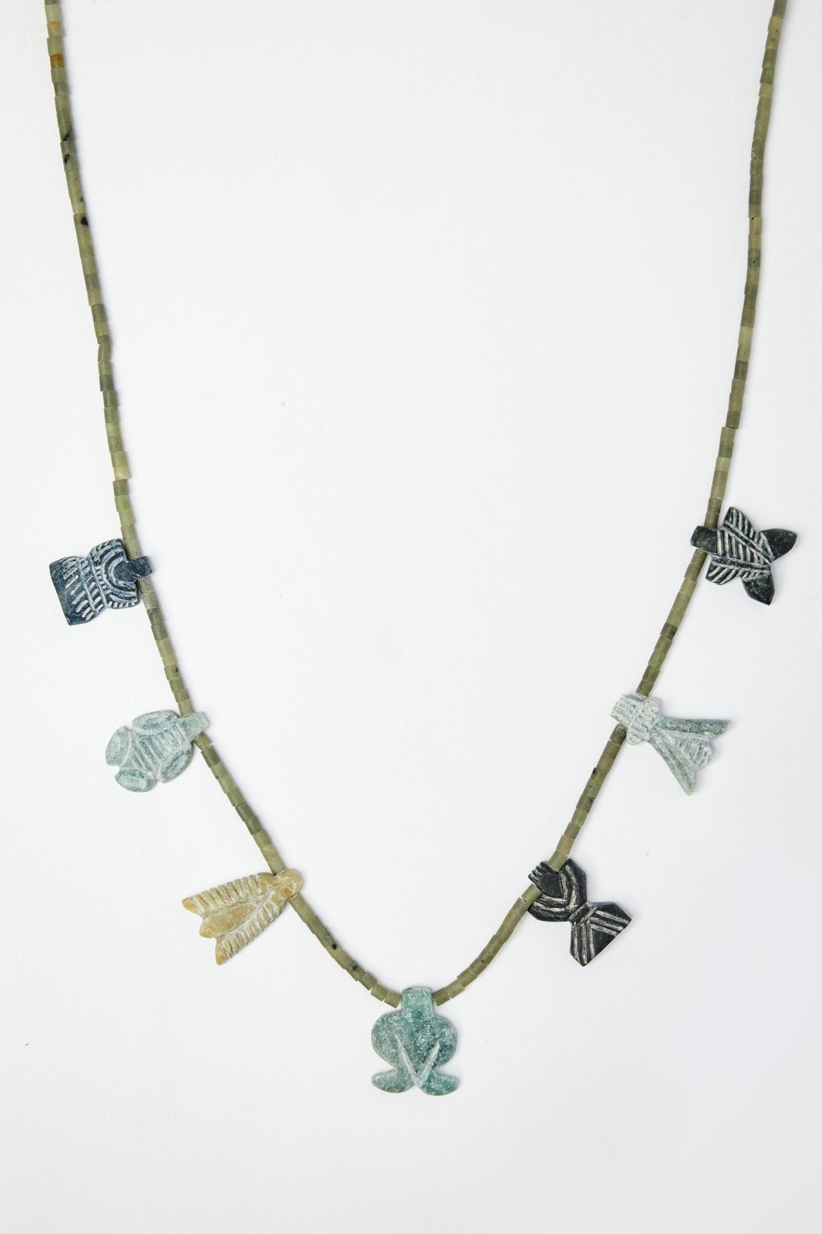Multi Charm Organic Bead Necklace