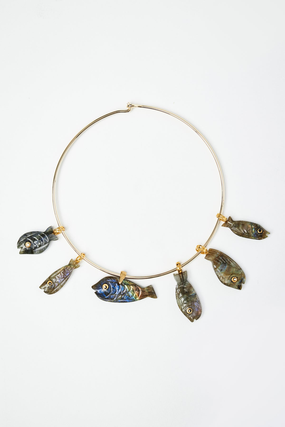 Labradorite Fish Pendant Necklace