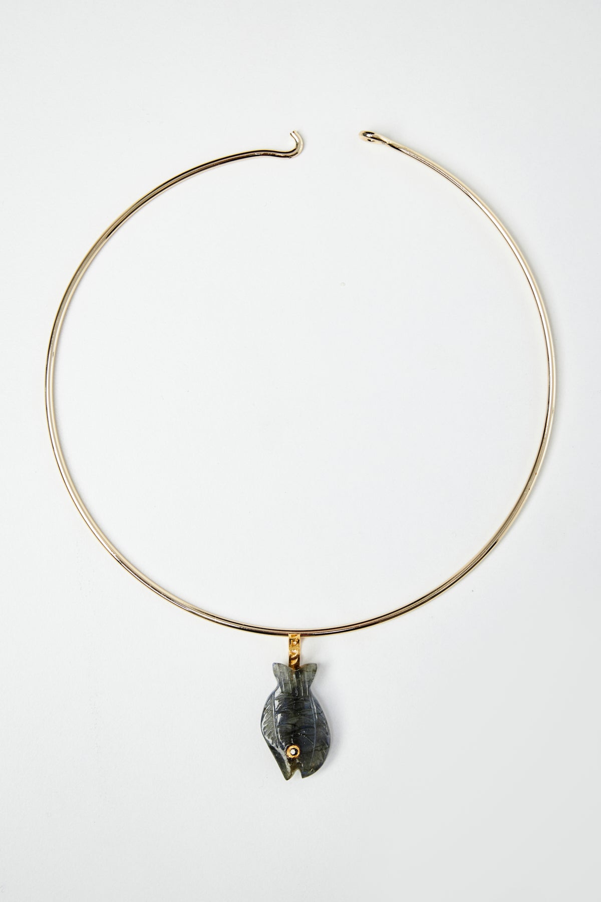 Labradorite Fish Pendant Necklace