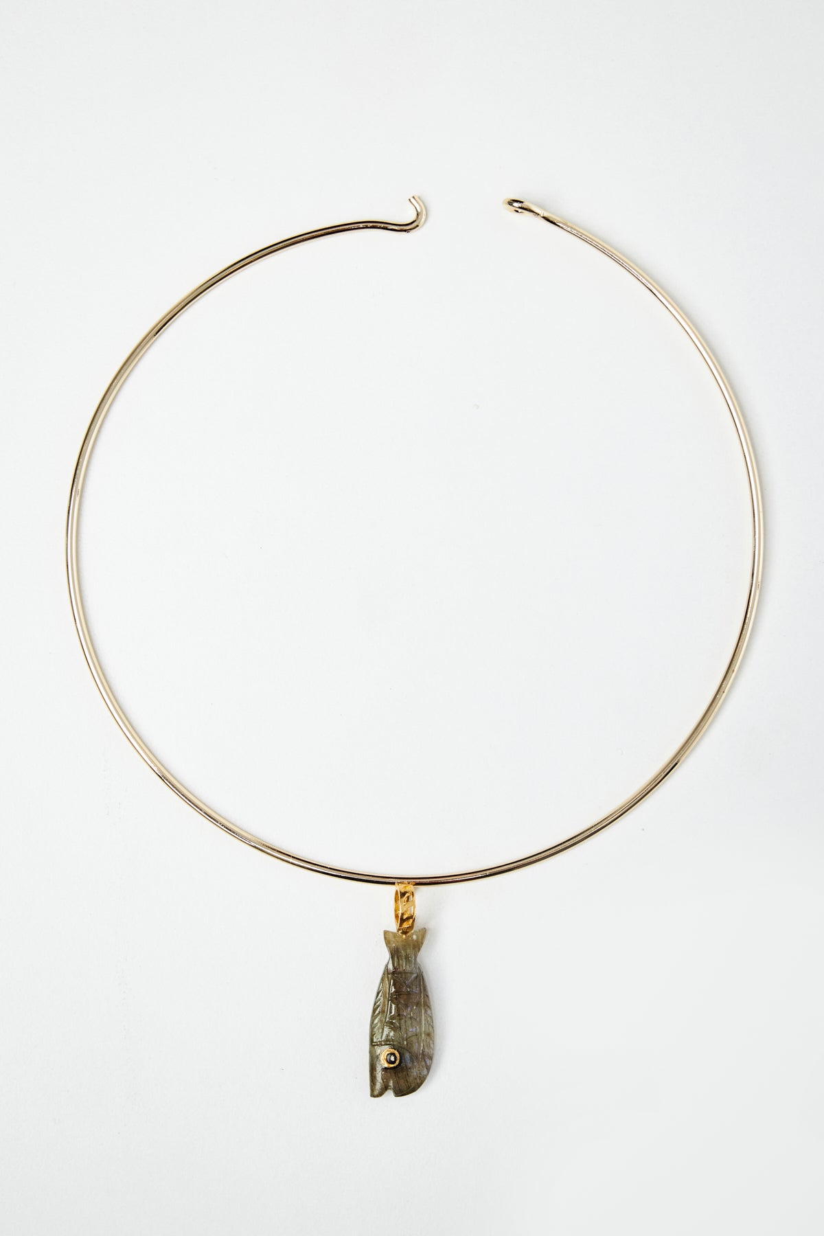 Labradorite Fish Pendant Necklace