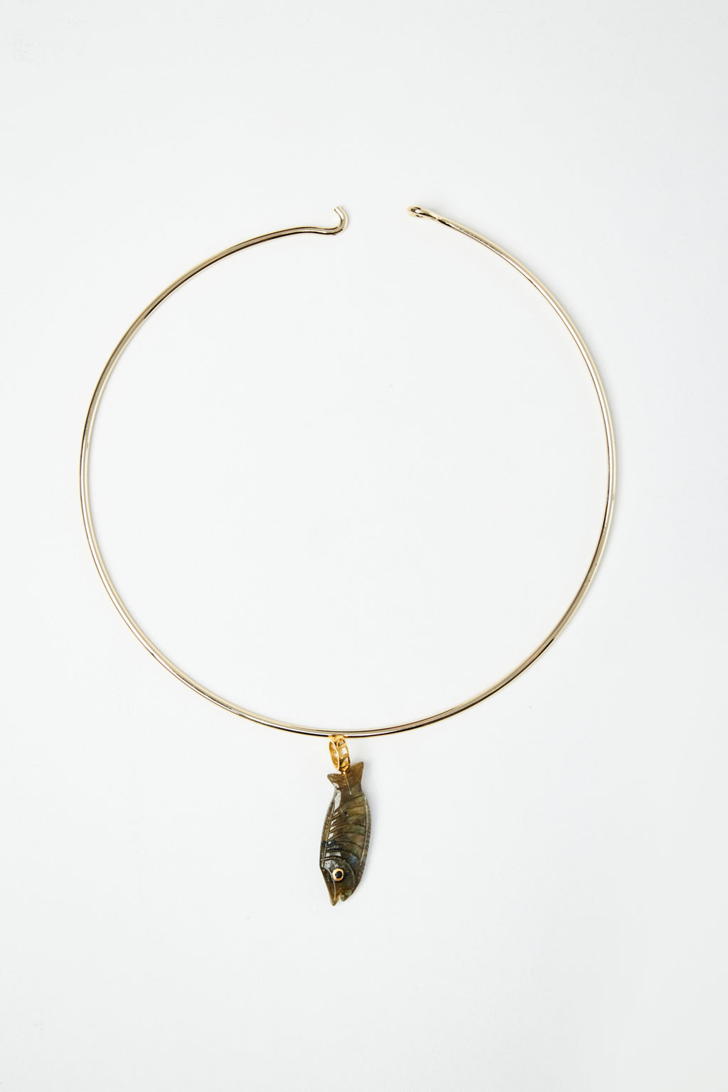 Labradorite Fish Pendant Necklace