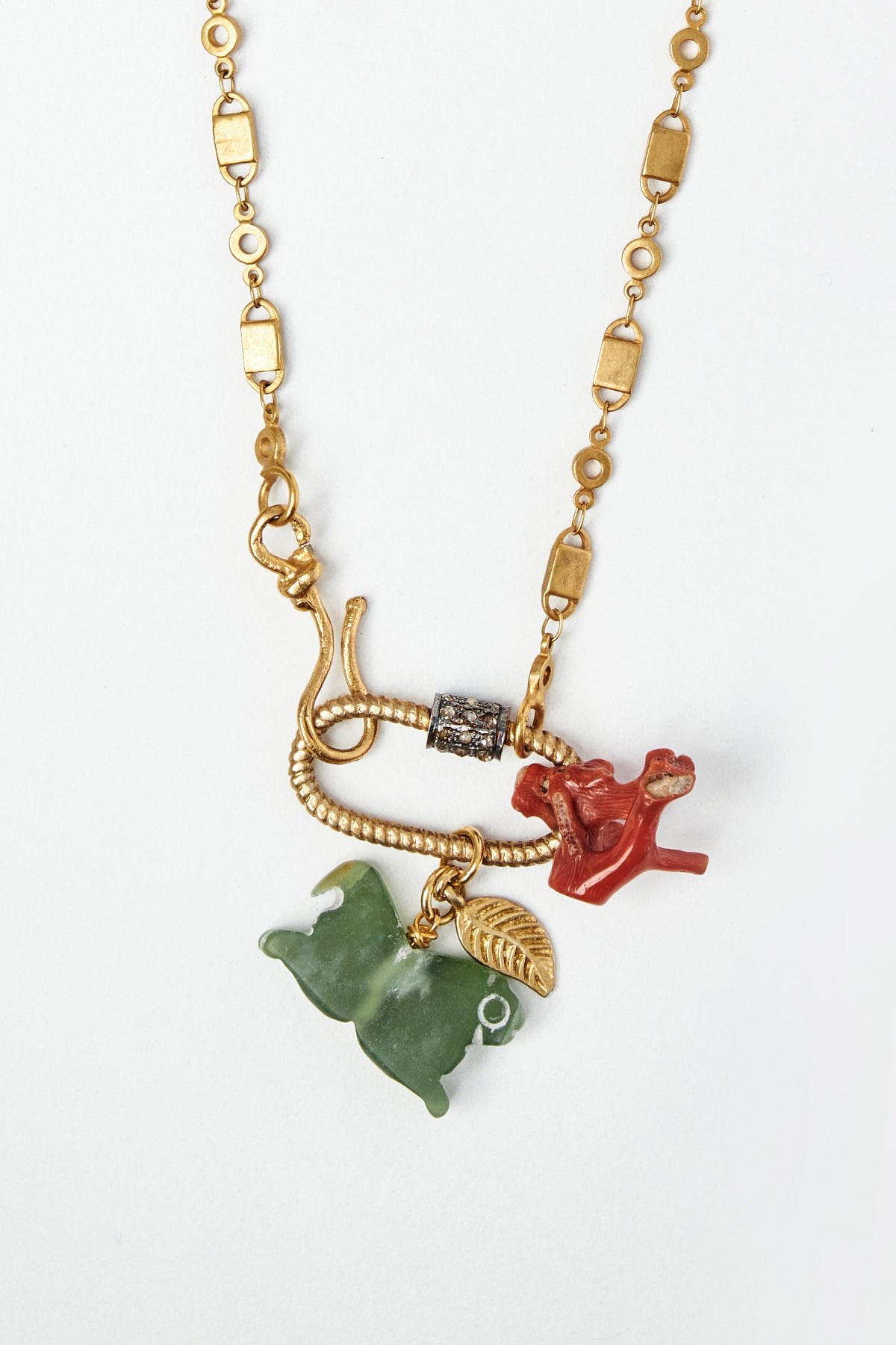 Multi Charm Necklace with Diamond Details