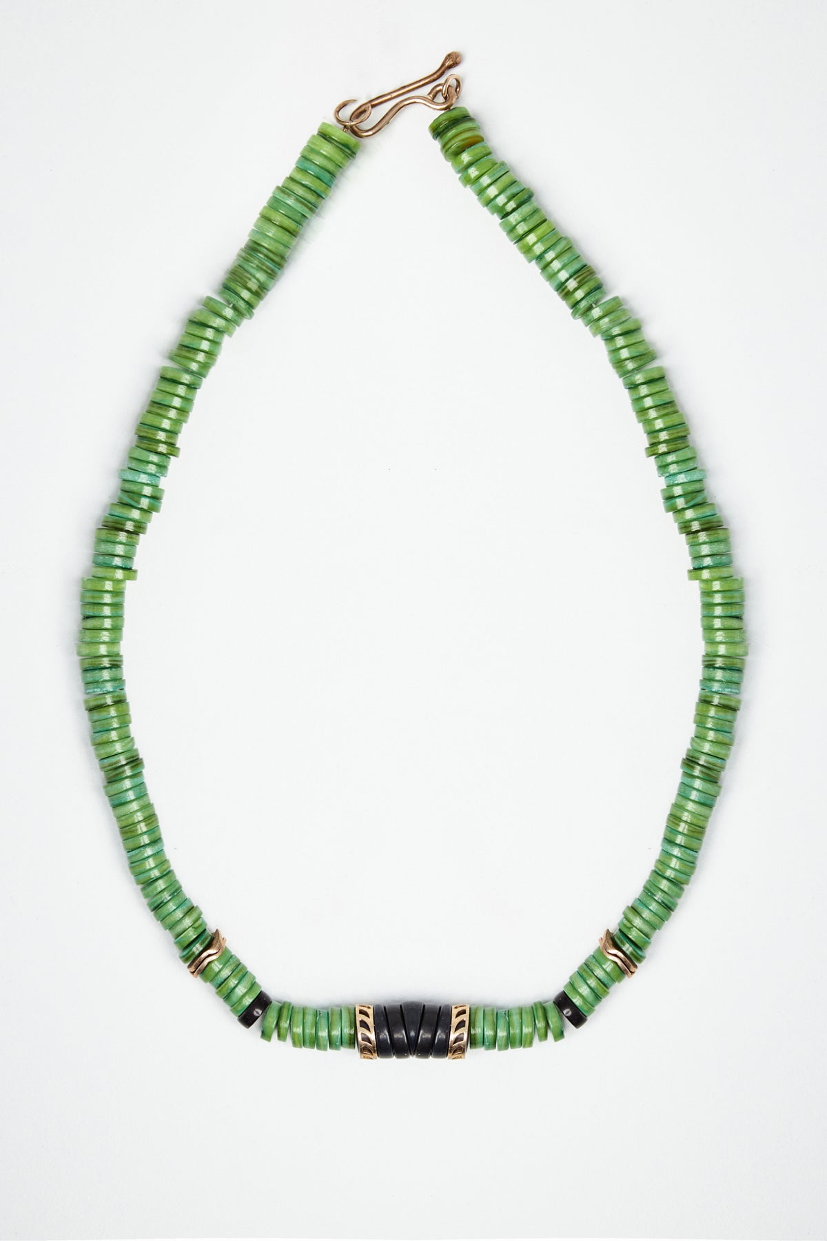 Green Mother of Pearl Bead Necklace