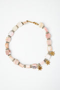 Pink Quartz & Stripped Stone Necklace