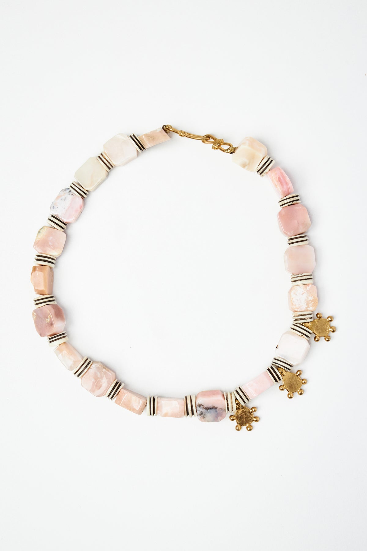 Pink Quartz & Stripped Stone Necklace