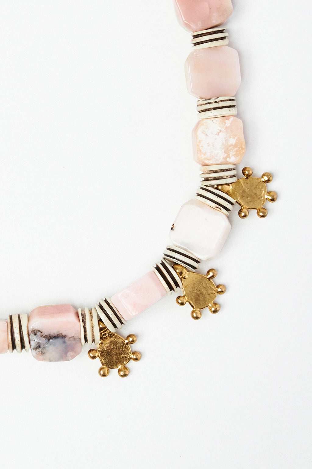 Pink Quartz & Stripped Stone Necklace