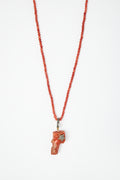 Coral Pendant with Diamond Pavé Star Necklace