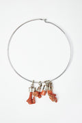 Coral Multi Charm Choker Necklace