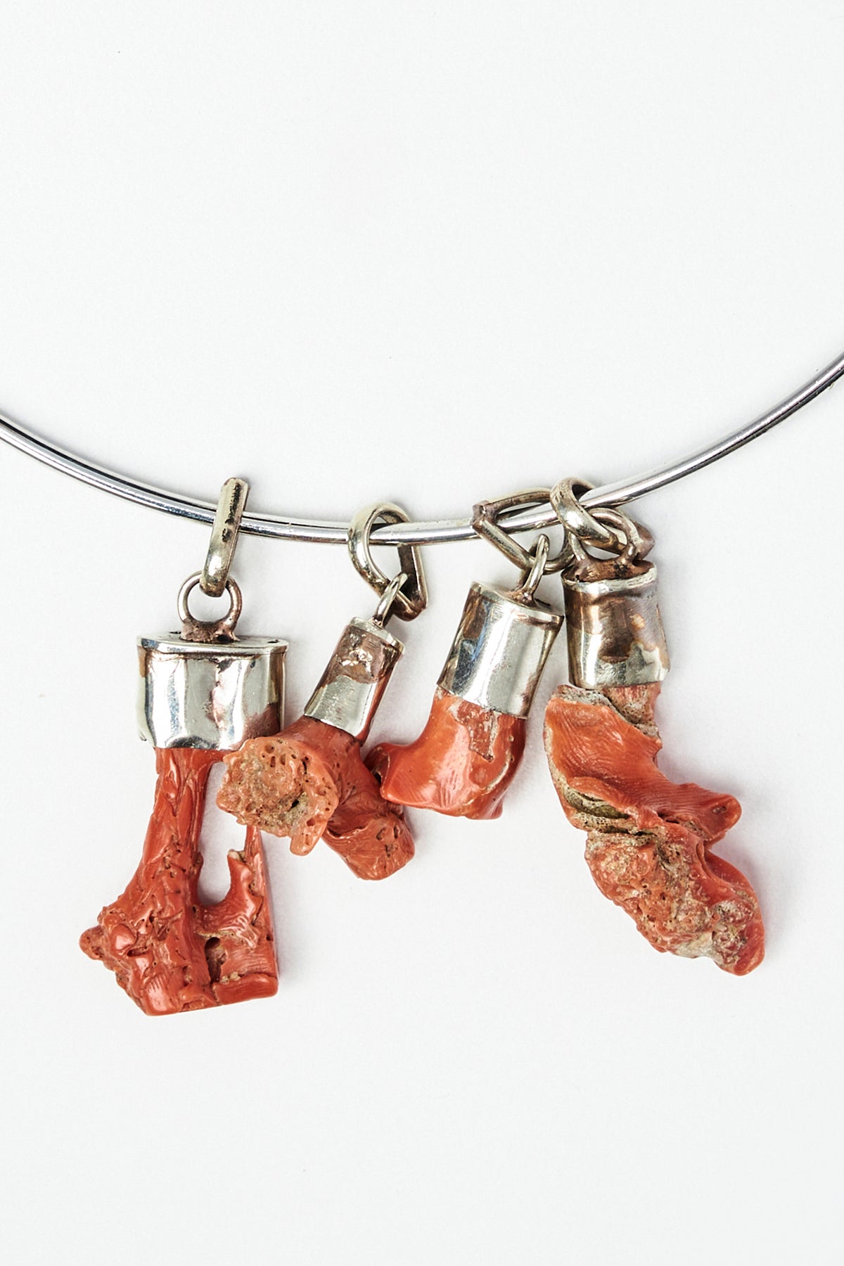 Coral Multi Charm Choker Necklace