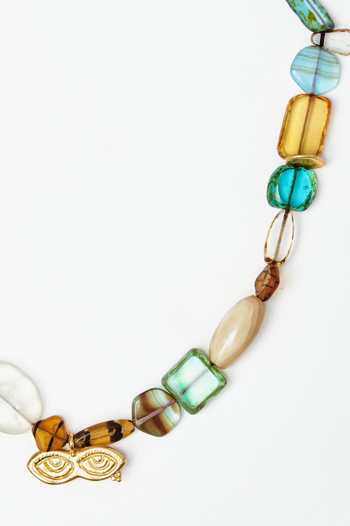 Mixed Bead Necklace with Eye Pendant