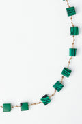 Malachite Cube Bead Necklace