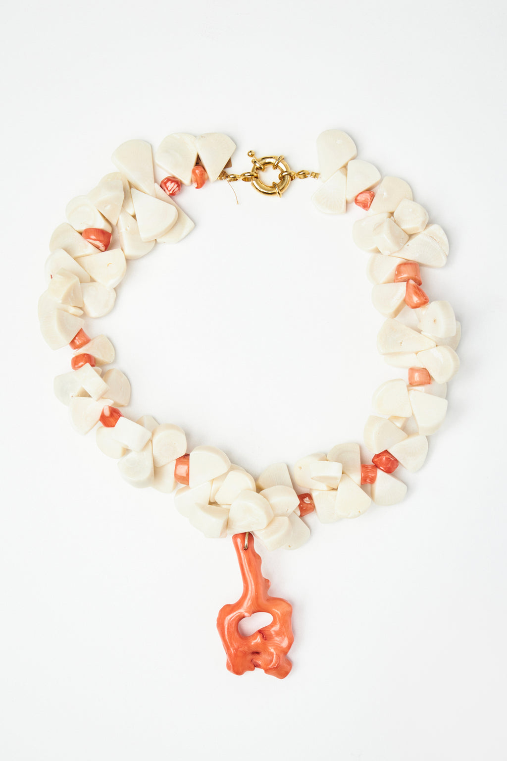Coral & White Coral Bead Necklace