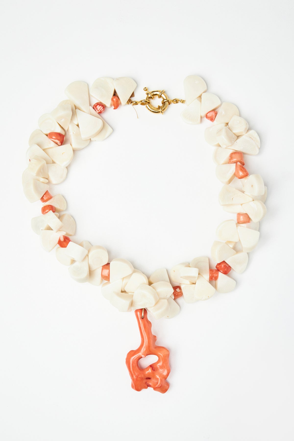 Coral & White Coral Bead Necklace