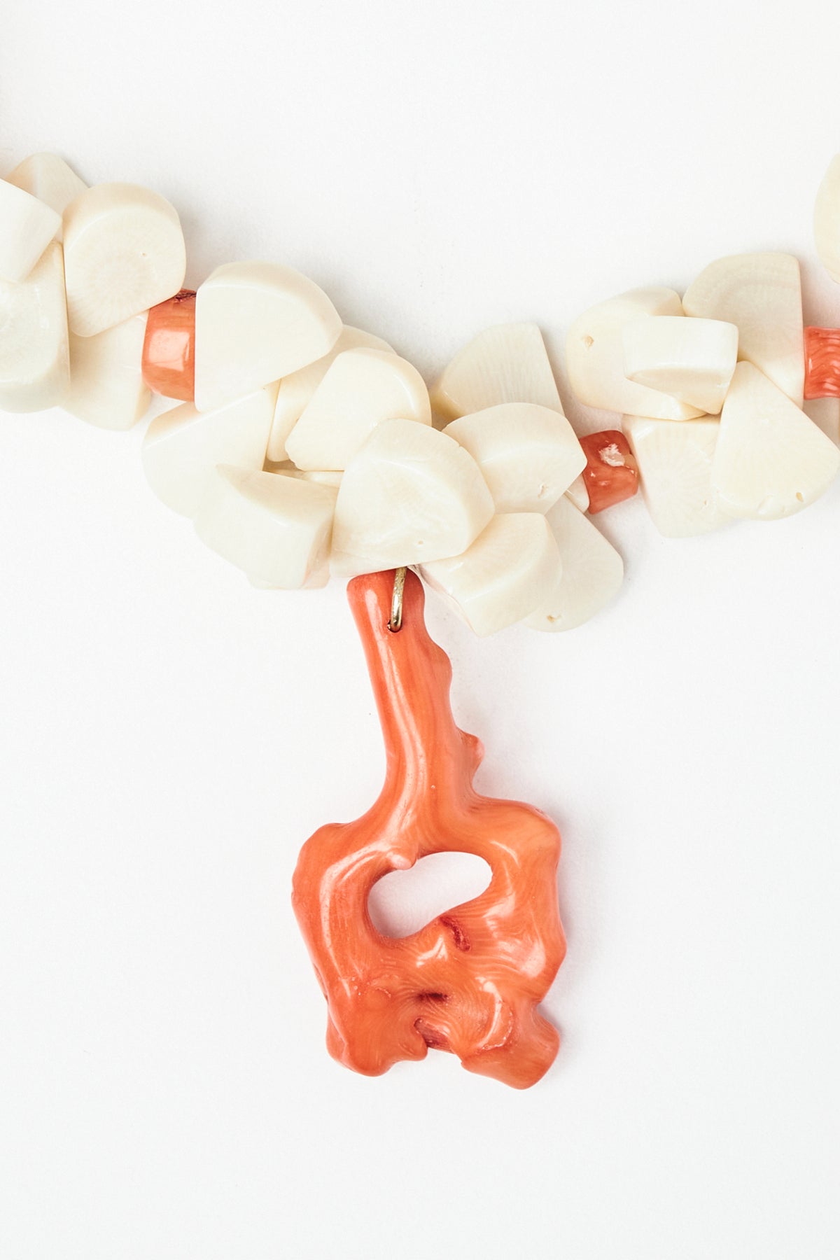Coral & White Coral Bead Necklace