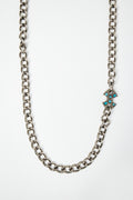 Turquoise & Diamond Detailed Chain Necklace