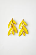 Yellow Glossy Olive Branch Earrings
