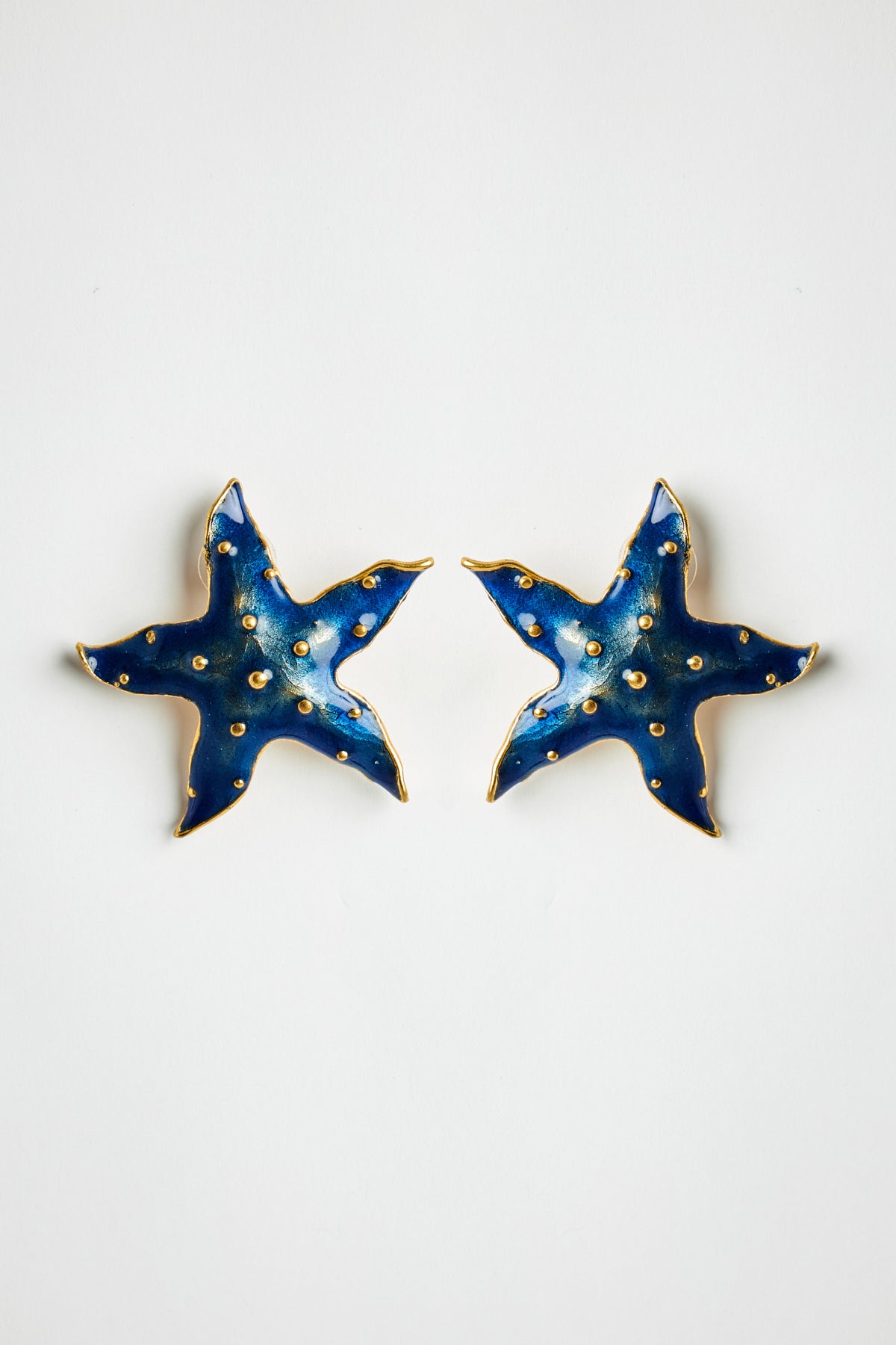 Navy Starfish Earrings