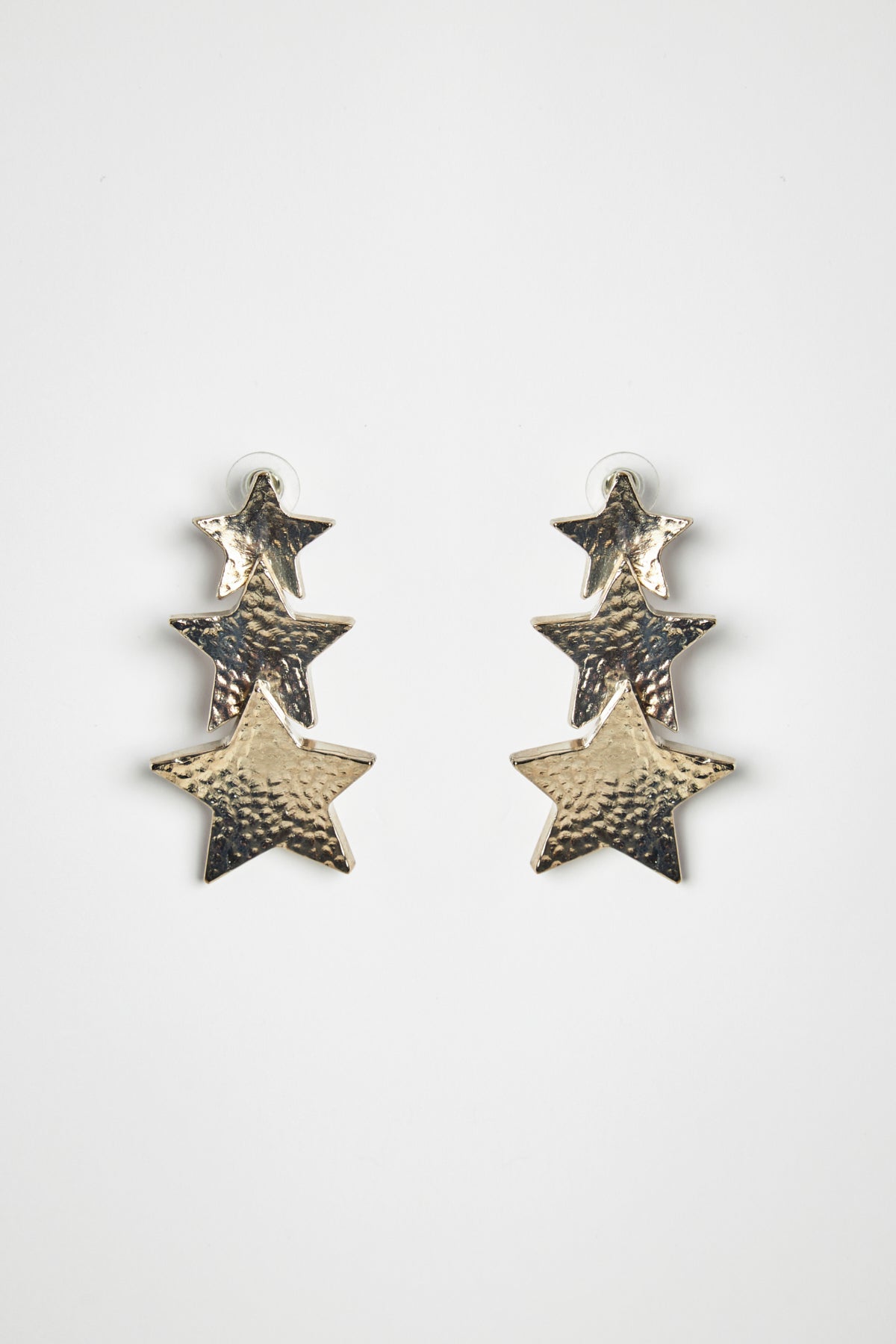 Textured Graduating Star Earrings