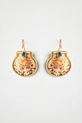 Seashell Earrings with Sapphires