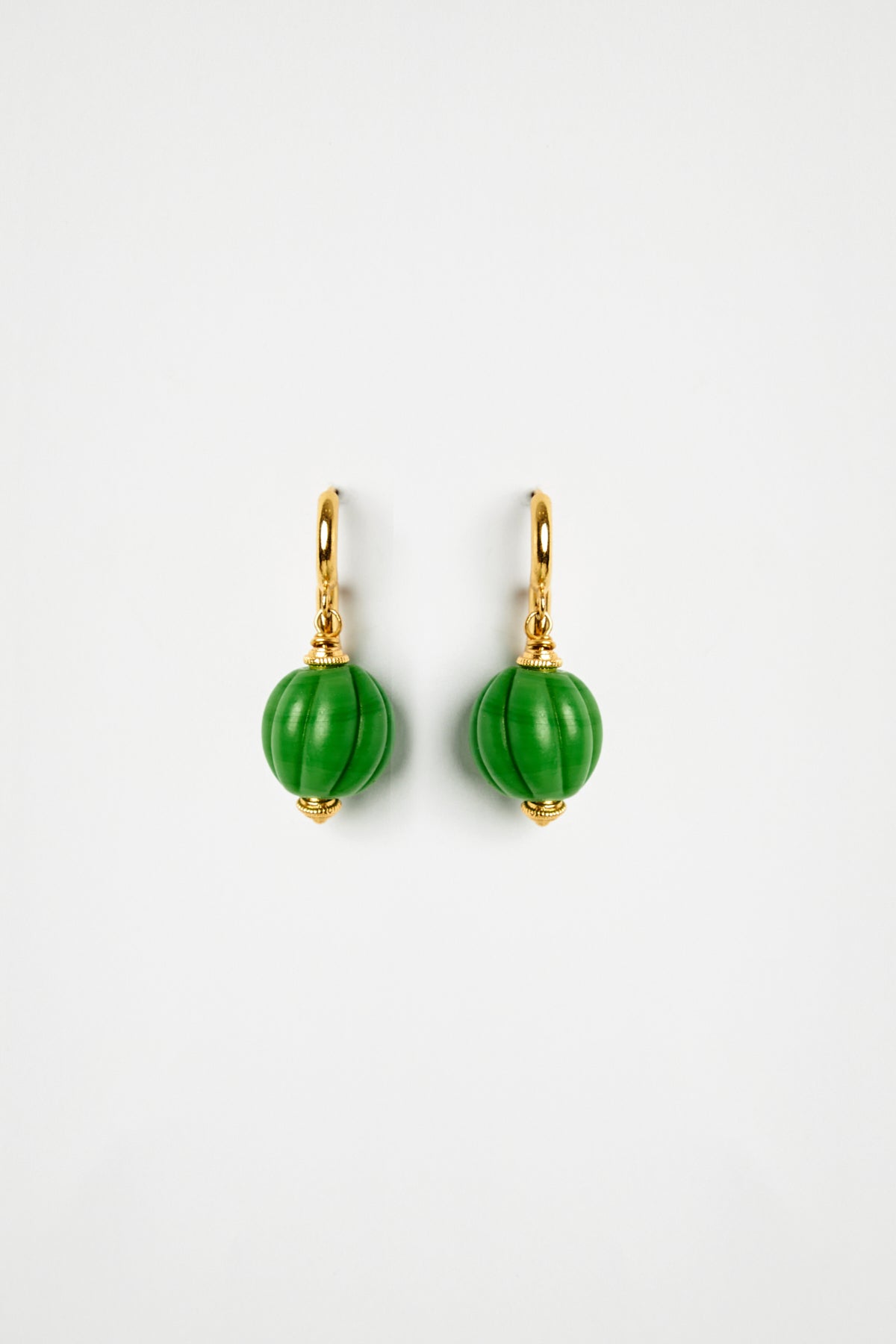 Green Coral Bead Earrings