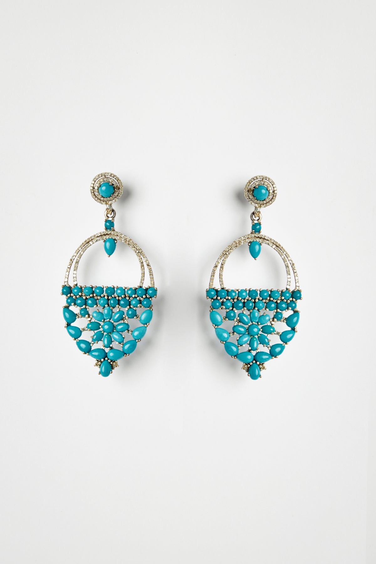 Arizona Turquoise & Diamond Chandelier Earrings