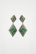Cabochon Emerald & Rose-Cut Diamond Earrings