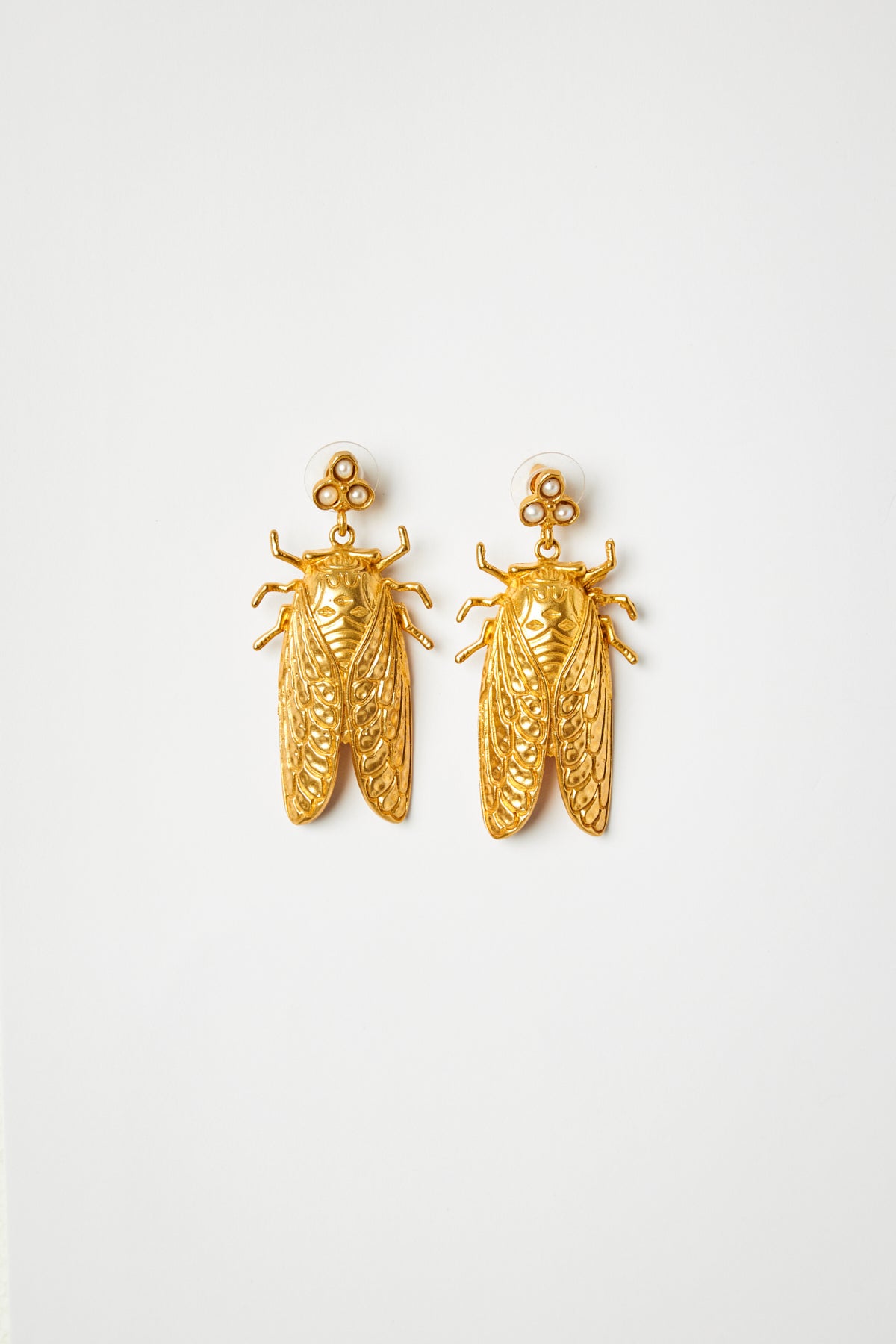 Bee Earrings with Pearl Details