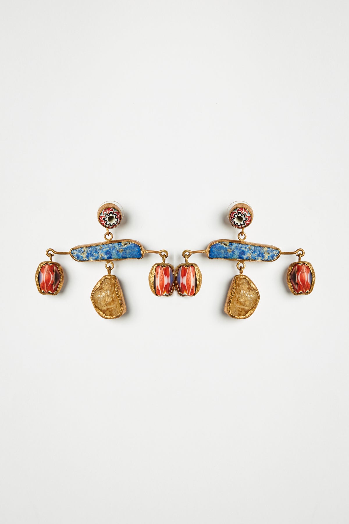 Multi Colored Stone Earrings