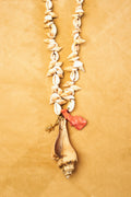 Seashell Necklace with Coral Accents