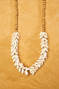 Seashell Necklace with Wooden Beads