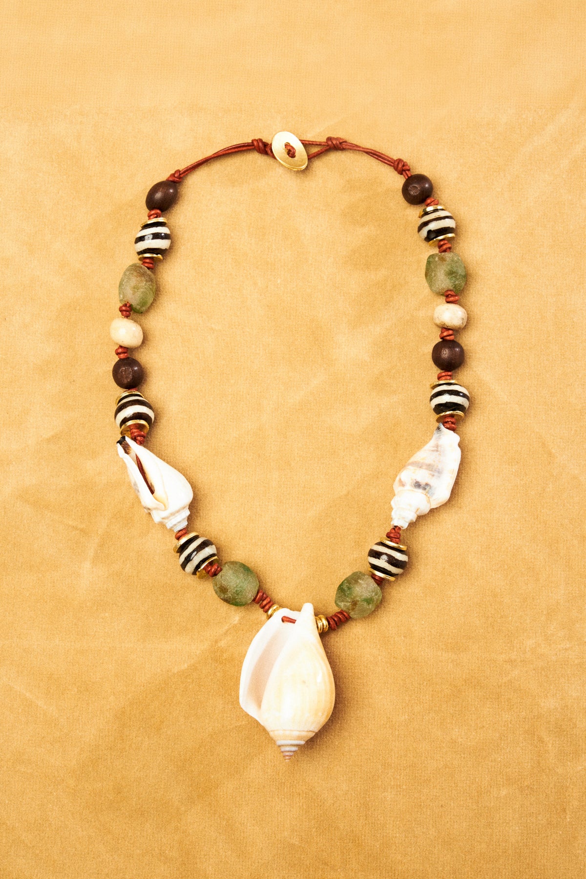 Seashell Necklace with Mixed Beads
