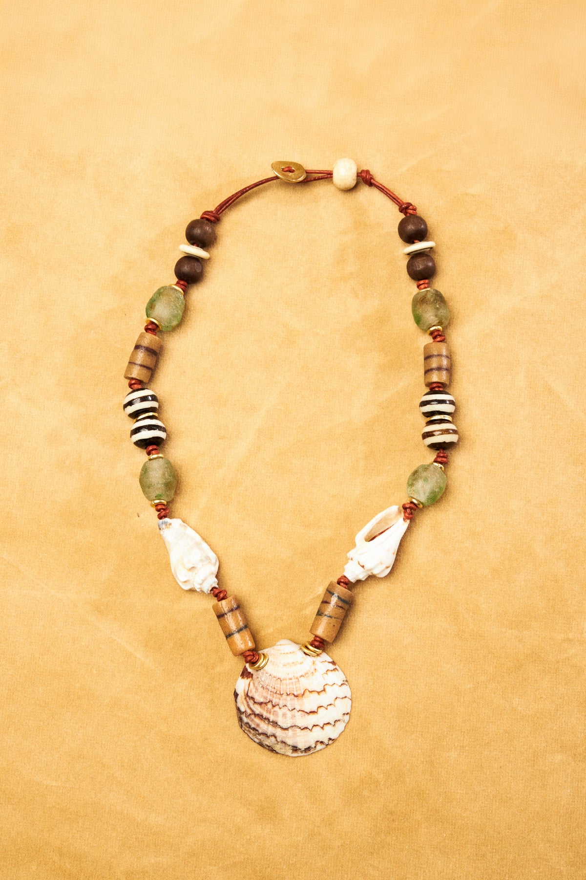 Seashell Necklace with Mixed Beads