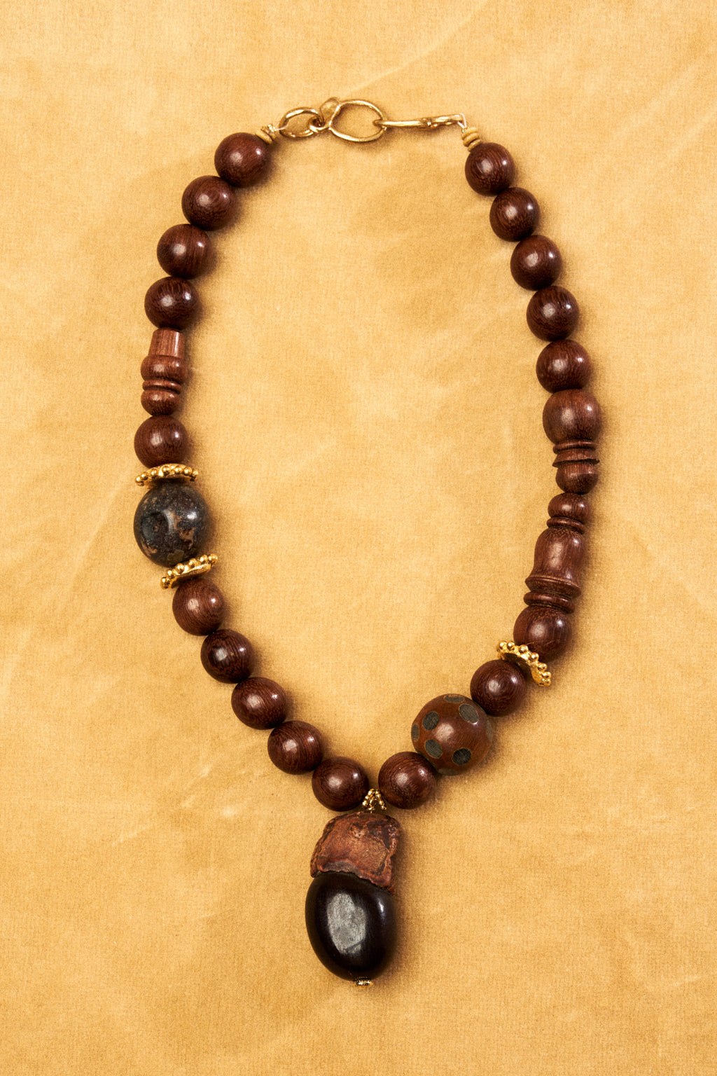 Seed Necklace with Gold Accents