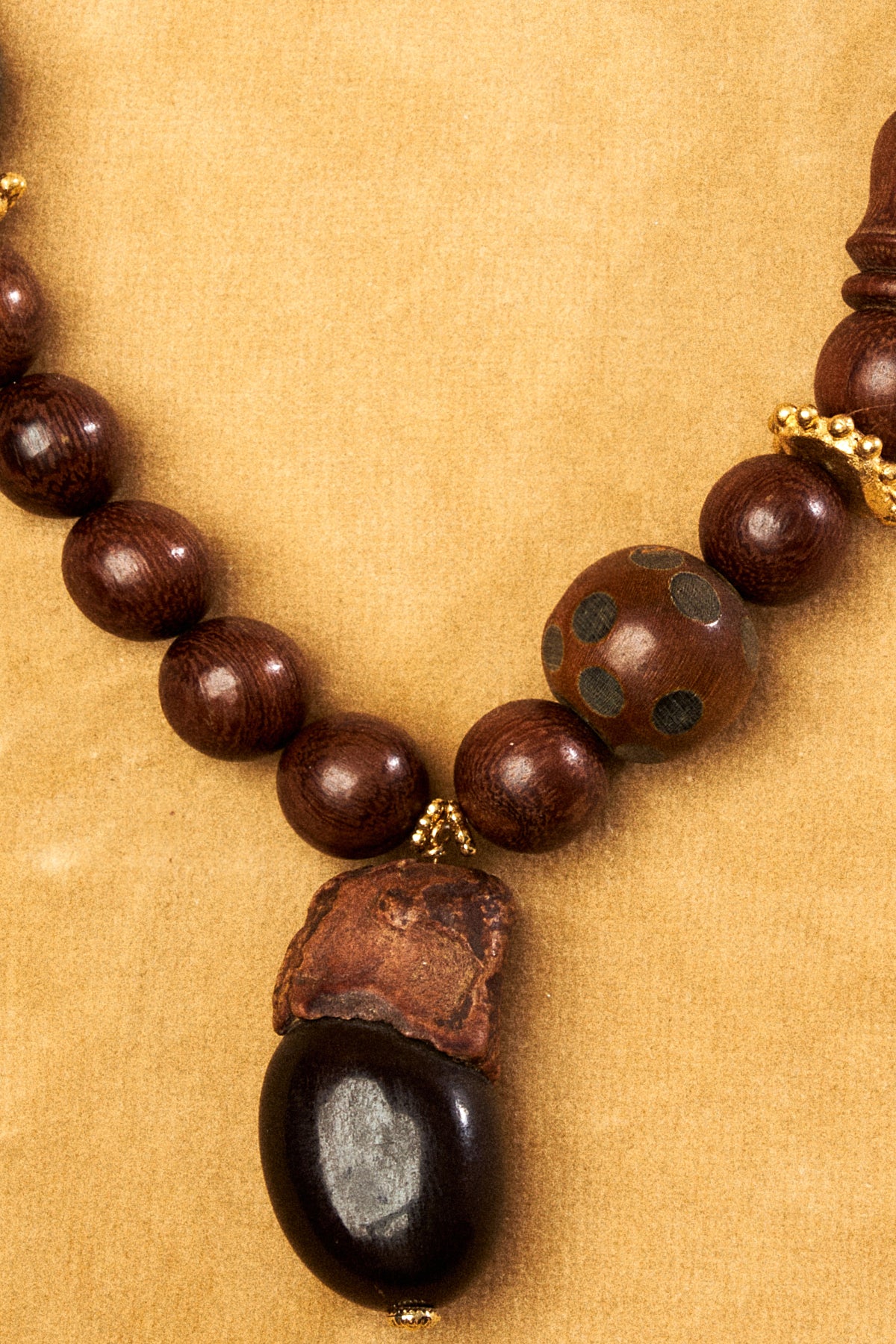 Seed Necklace with Gold Accents