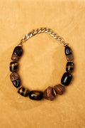 Seed Necklace with Gold Chain Detail