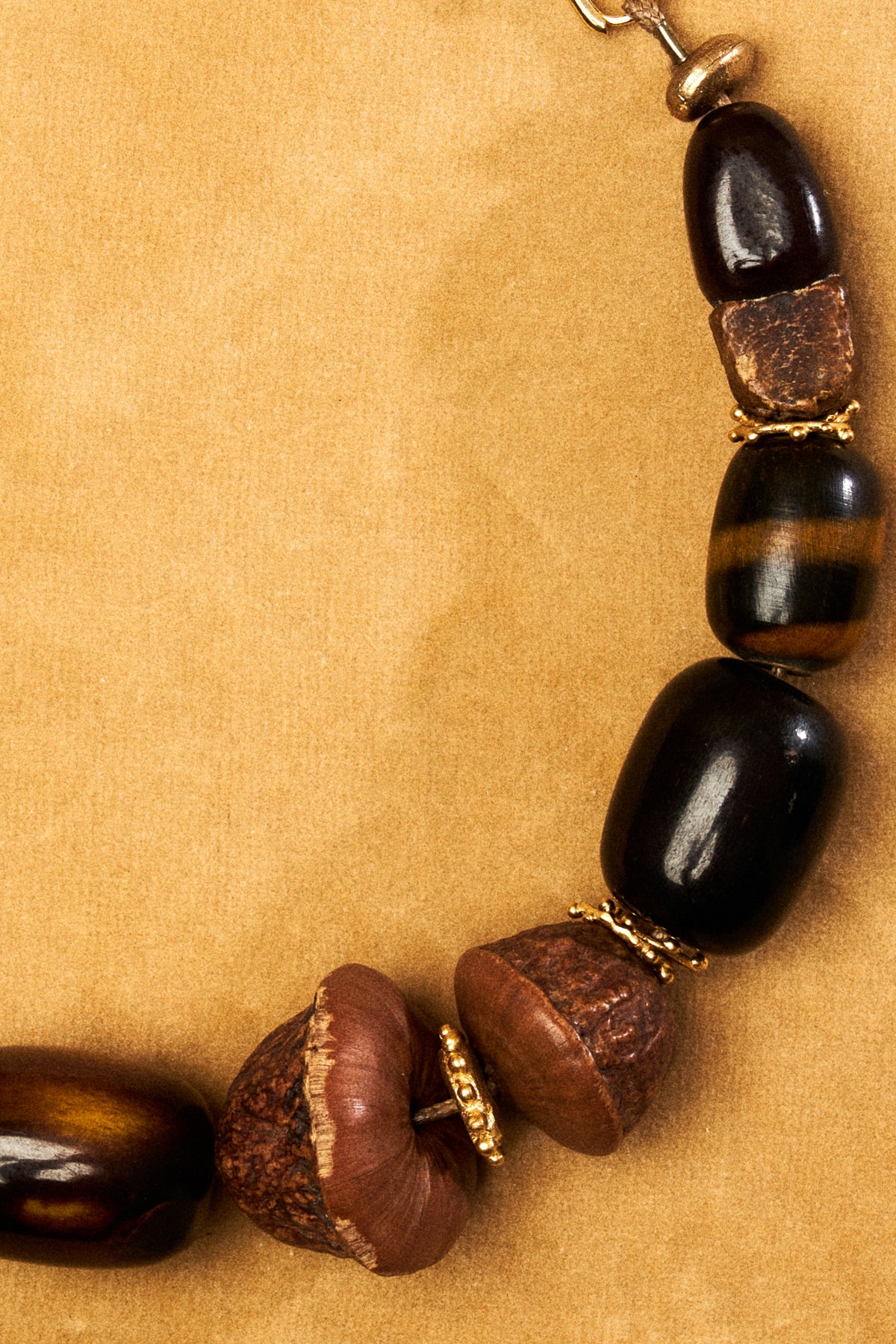 Seed Necklace with Gold Chain Detail